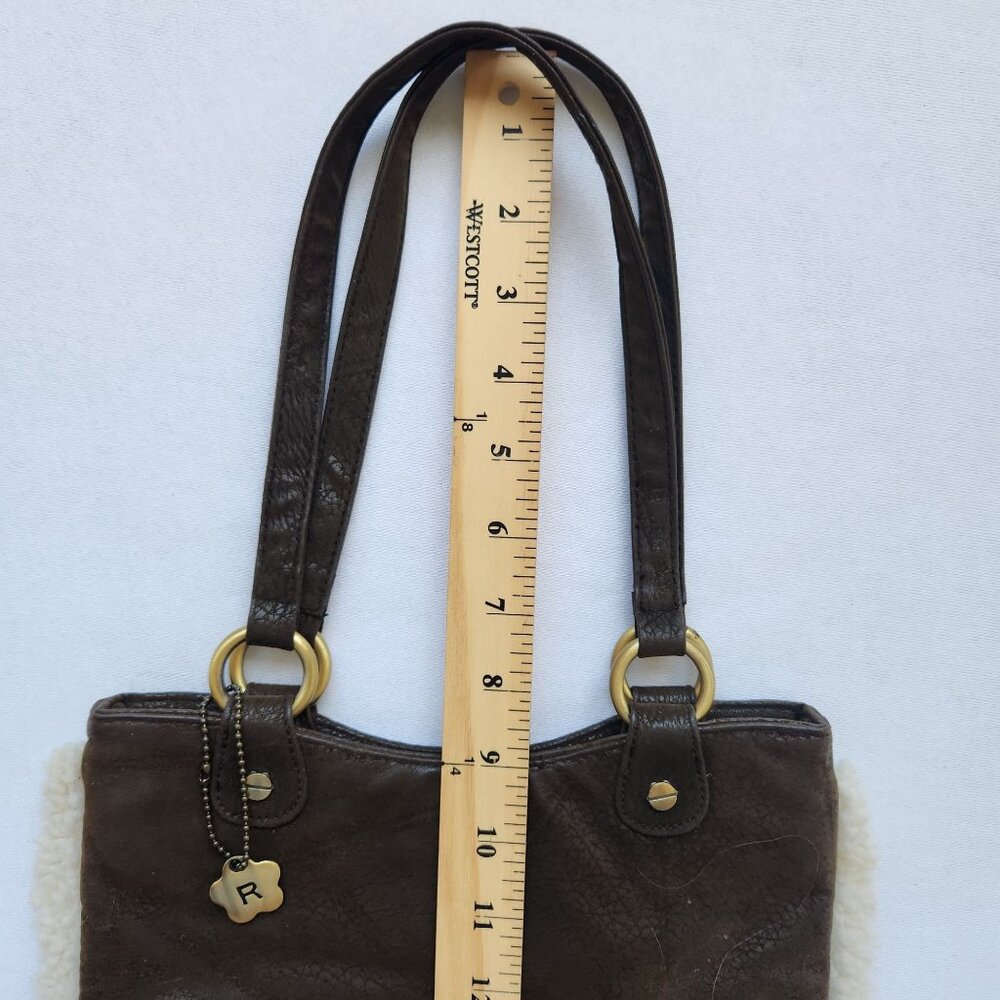 90s Rampage Boho Cozy Faux Suede Shearling Shoulder Hand Bag Soft Retro Cute - Picture 10 of 10